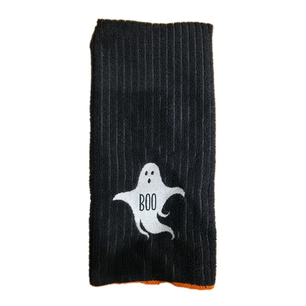 Set Of 4 Halloween‎ Kitchen Dish Towels, Ghost,Pumpkin, Cat & Monster EXCELLENT